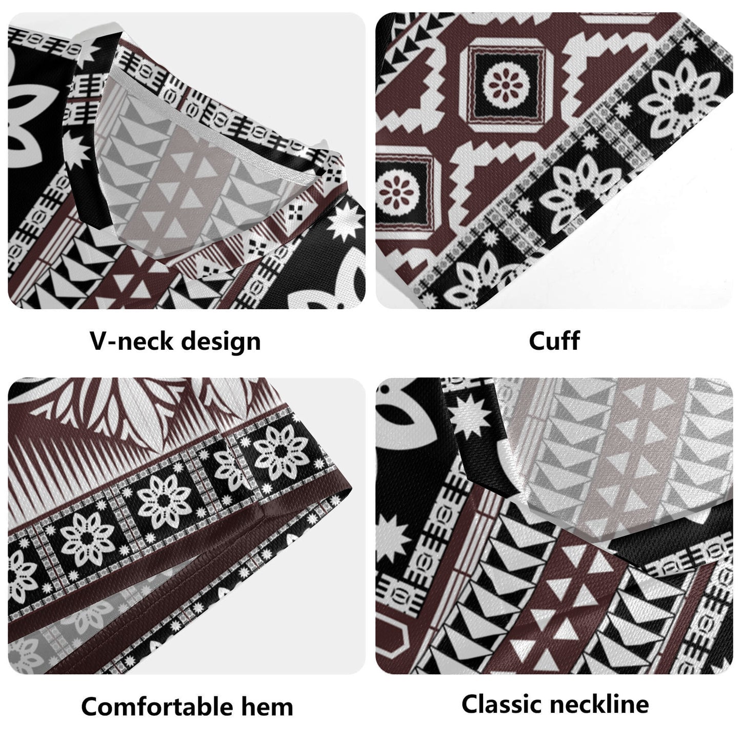 Fiji Rugby Jersey Bula Fijian Masi Tapa Vintage Style