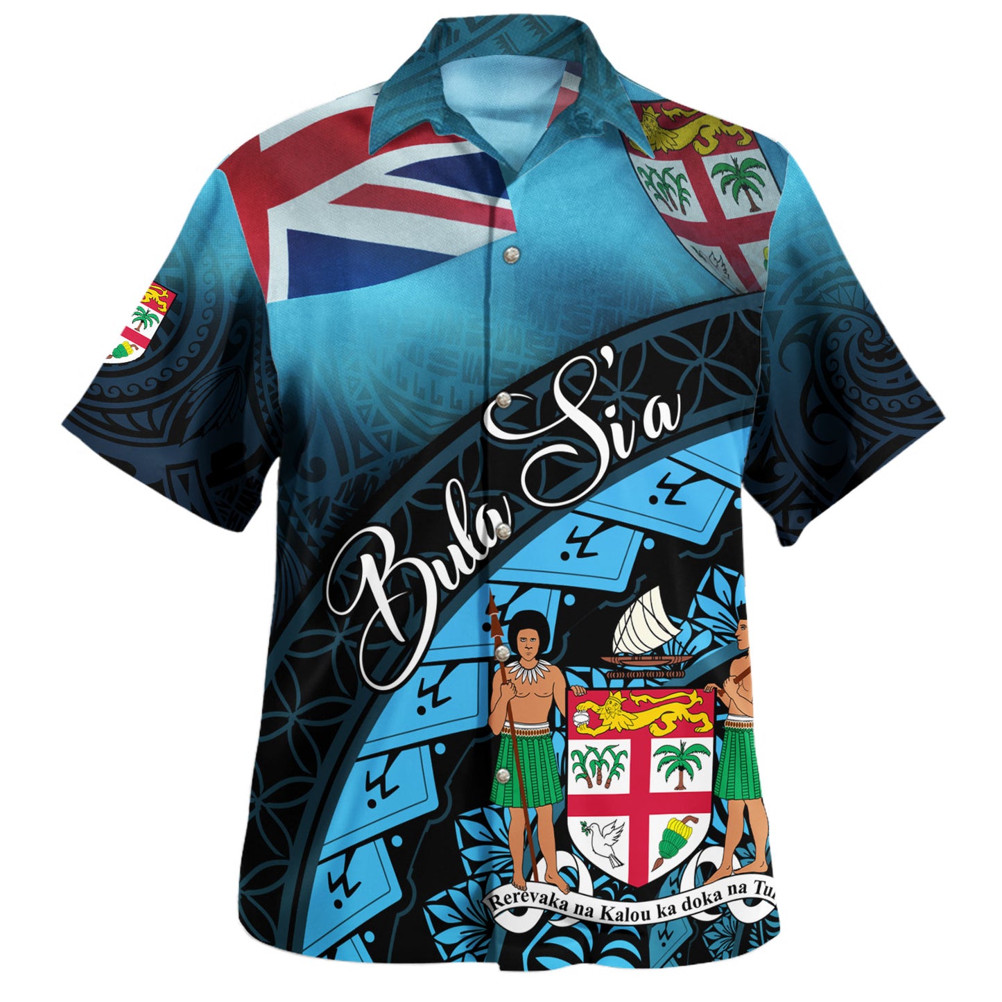 Fiji And Australia Custom Personalised Hawaiian Shirt Fijian Tapa With Australia Aboriginal Style