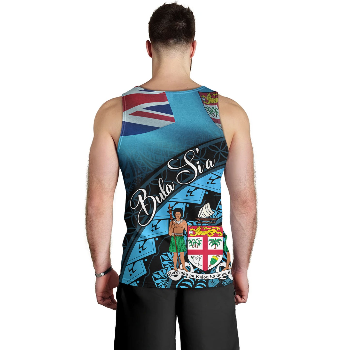 Fiji Custom Personalised Tank Top Bula Si'a Fijian Flag Tapa Patterns Style