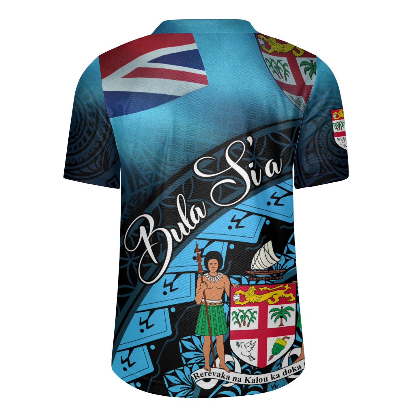 Fiji Custom Personalised Rugby Jersey Bula Si'a Fijian Flag Tapa Patterns Style