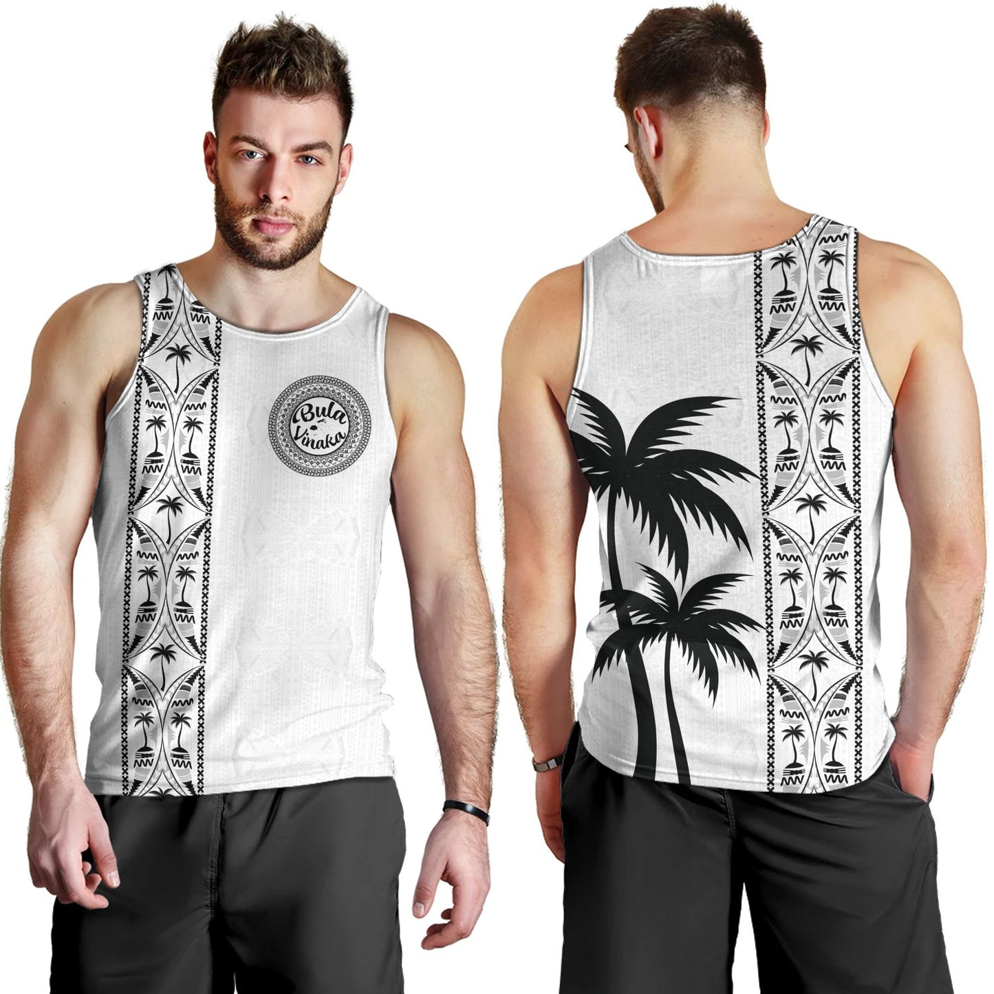 Fiji Tank Top Bula Vinaka Tapa Palms Designs
