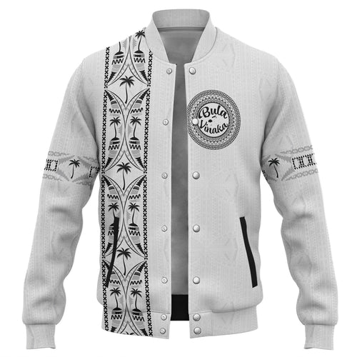 Fiji Baseball Jacket Bula Vinaka Tapa Palms Designs