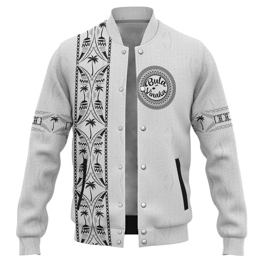 Fiji Baseball Jacket Bula Vinaka Tapa Palms Designs