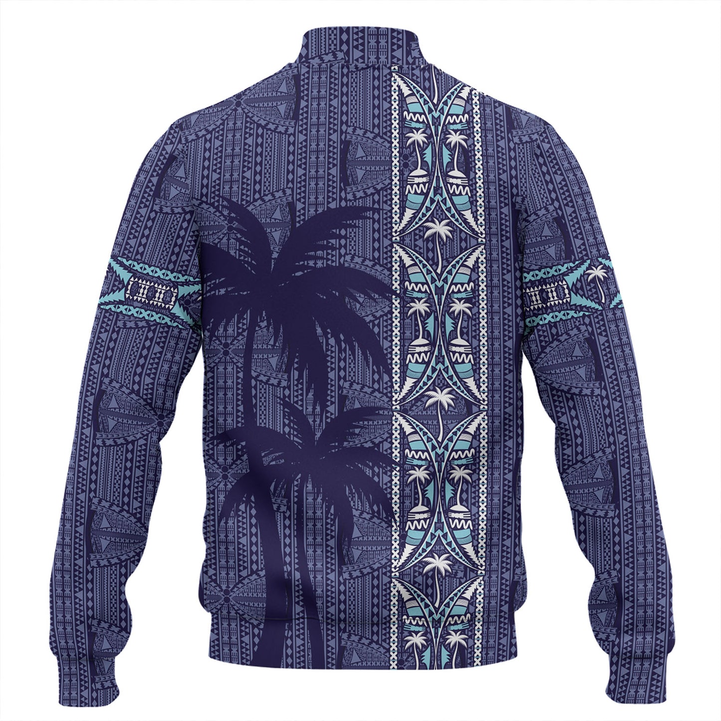 Fiji Baseball Jacket Bula Vinaka Tapa Palms Designs