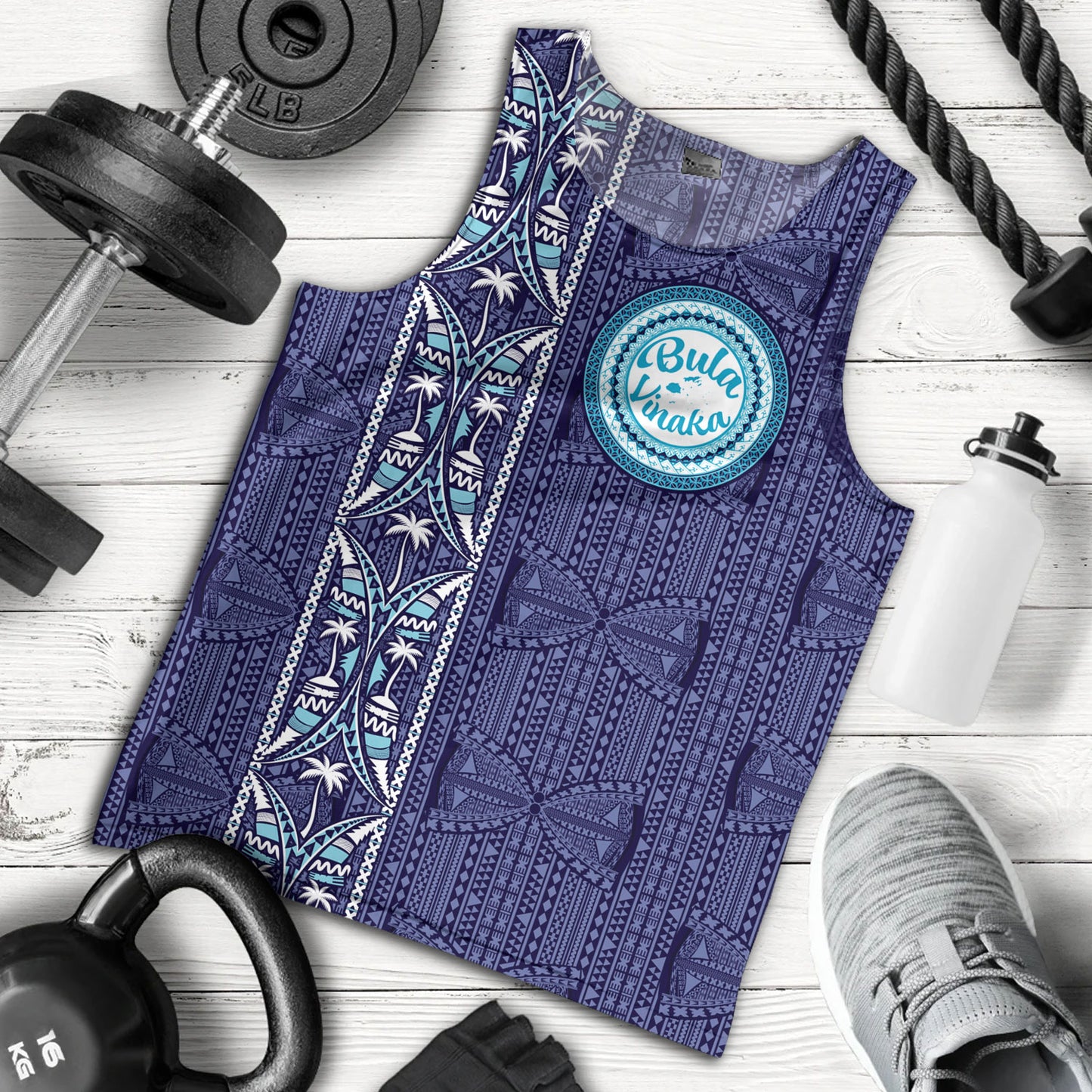 Fiji Tank Top Bula Vinaka Tapa Palms Designs