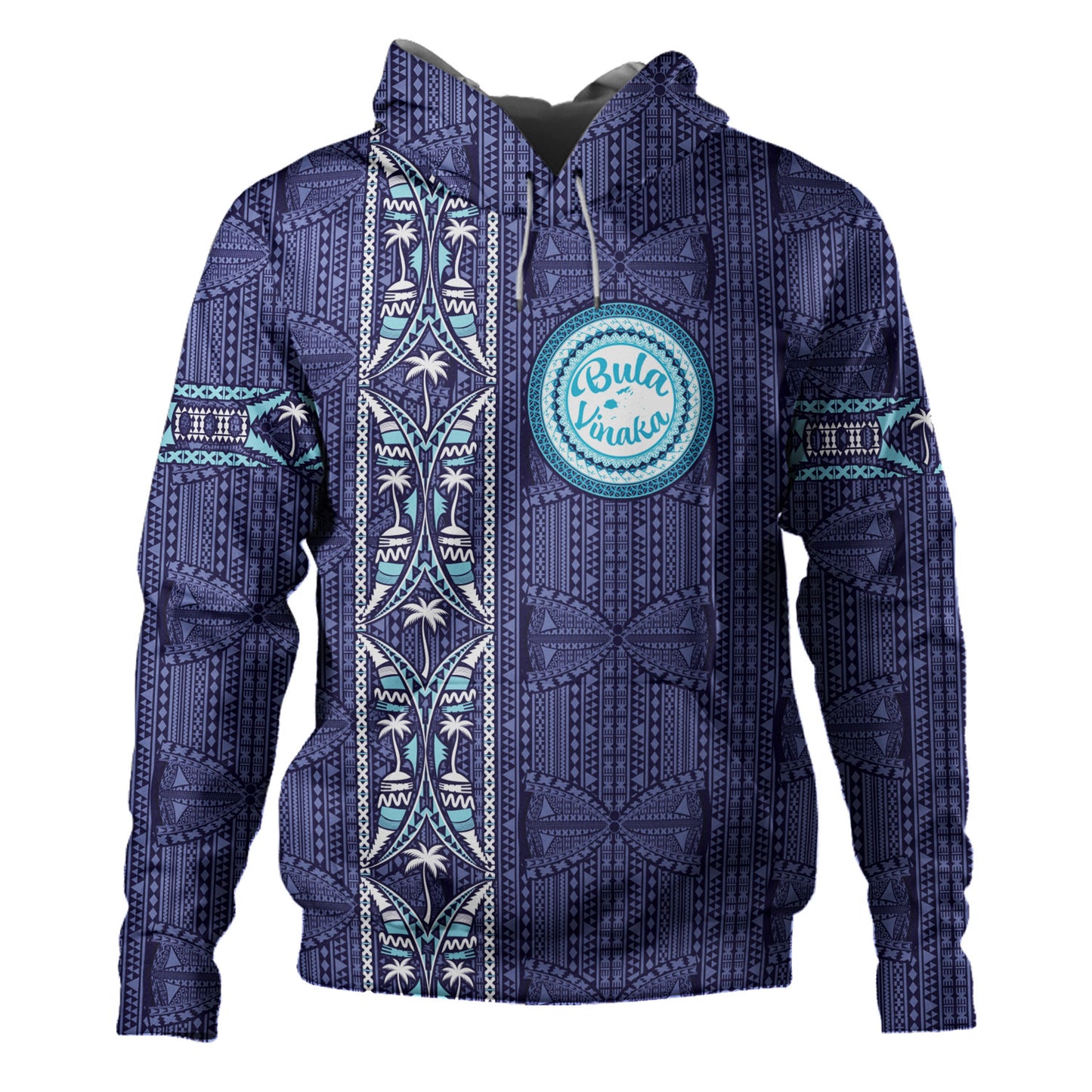 Fiji Hoodie Bula Vinaka Tapa Palms Designs