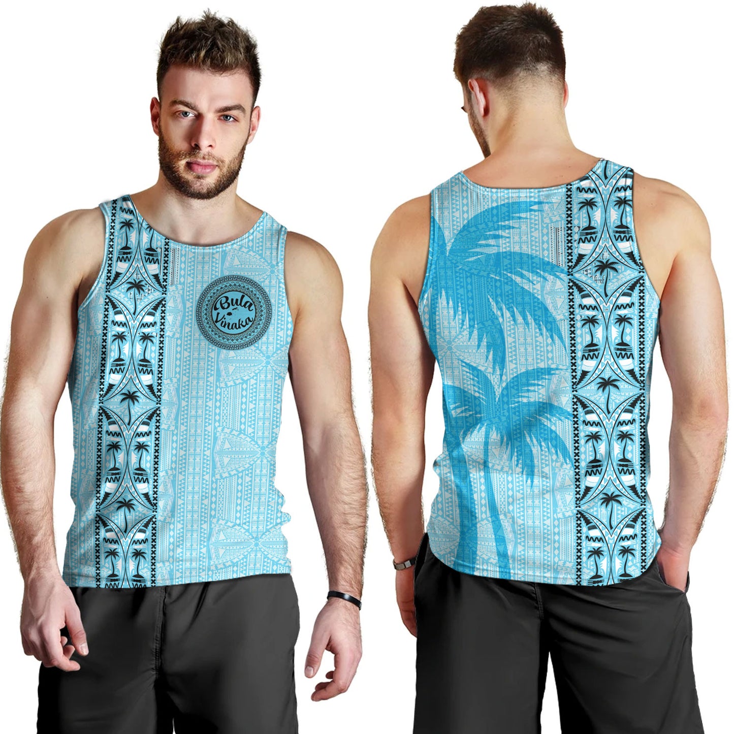 Fiji Tank Top Bula Vinaka Tapa Palms Designs