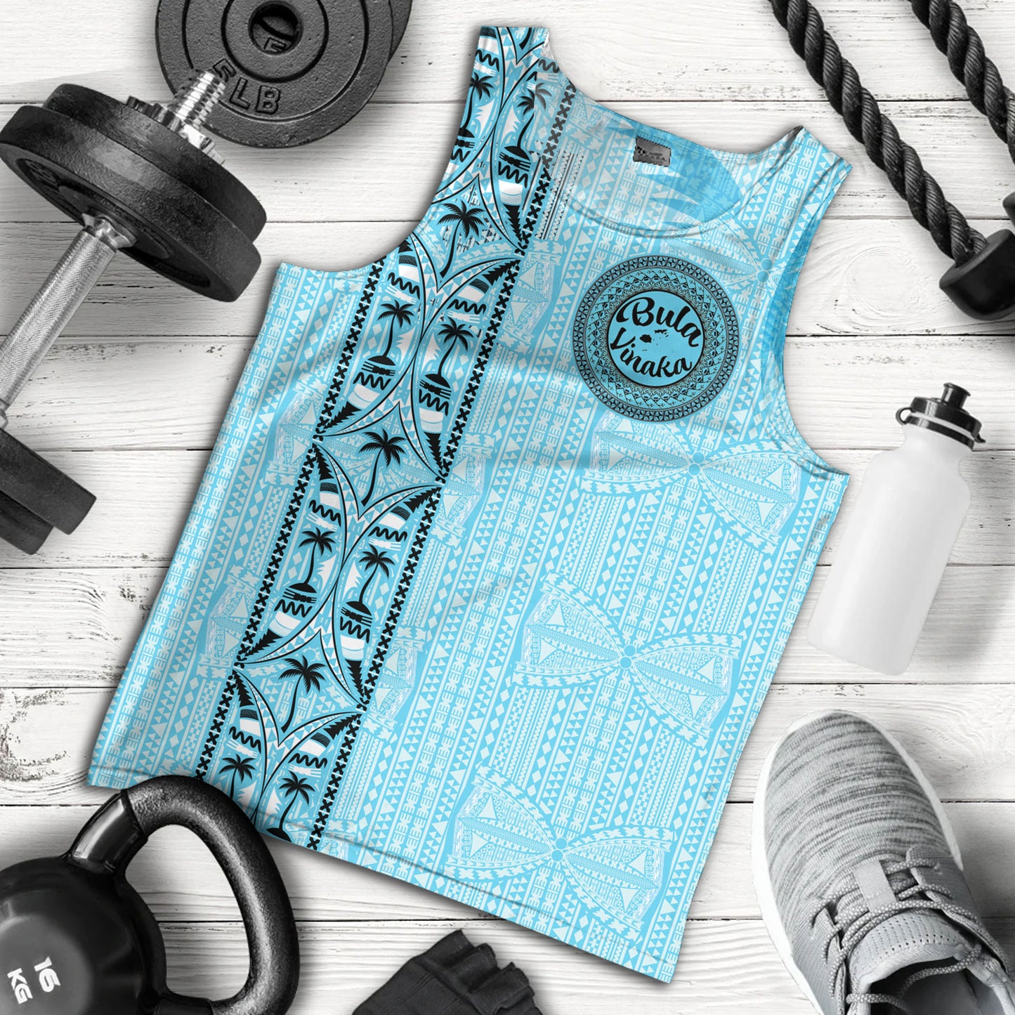 Fiji Tank Top Bula Vinaka Tapa Palms Designs