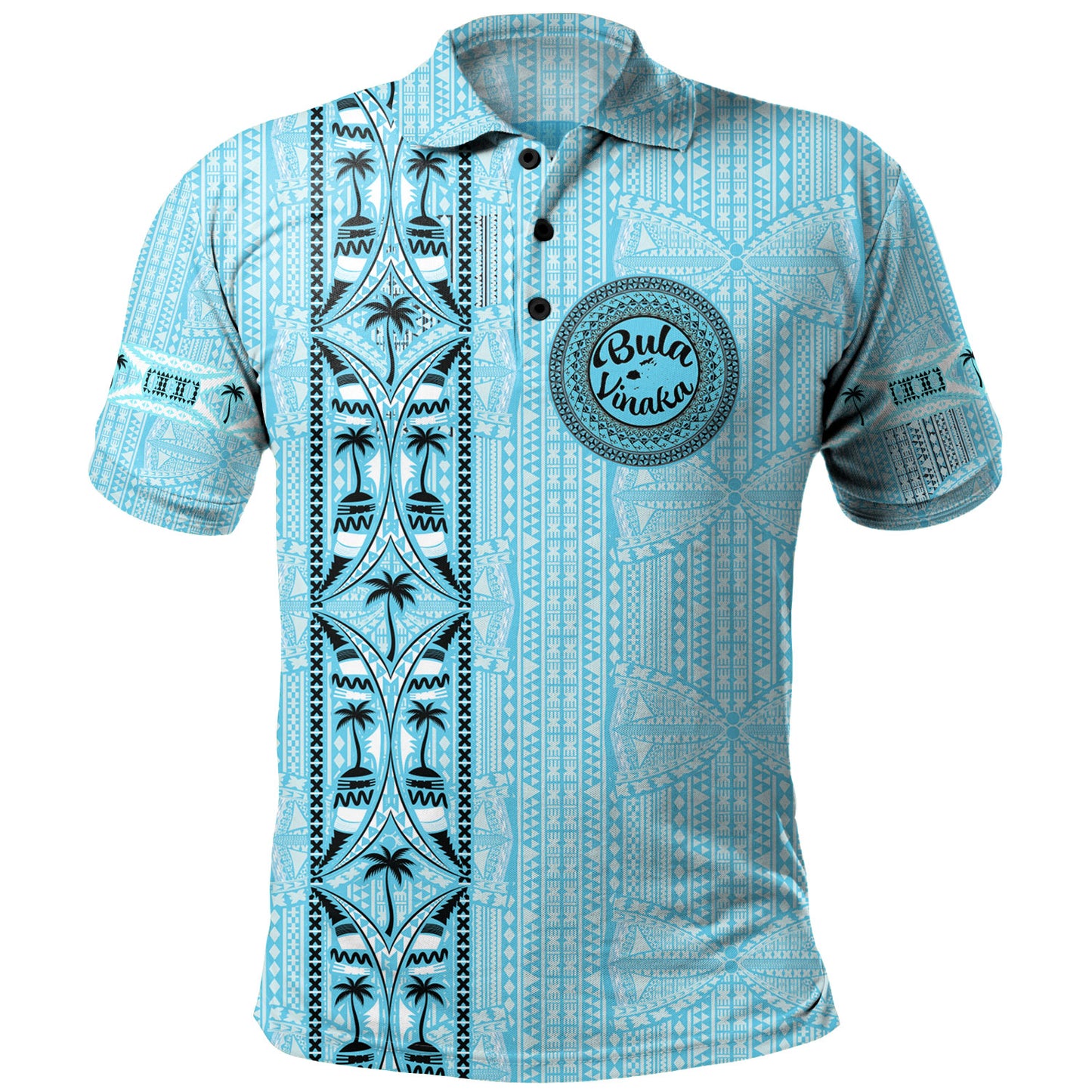 Fiji Polo Shirt Bula Vinaka Tapa Palms Designs