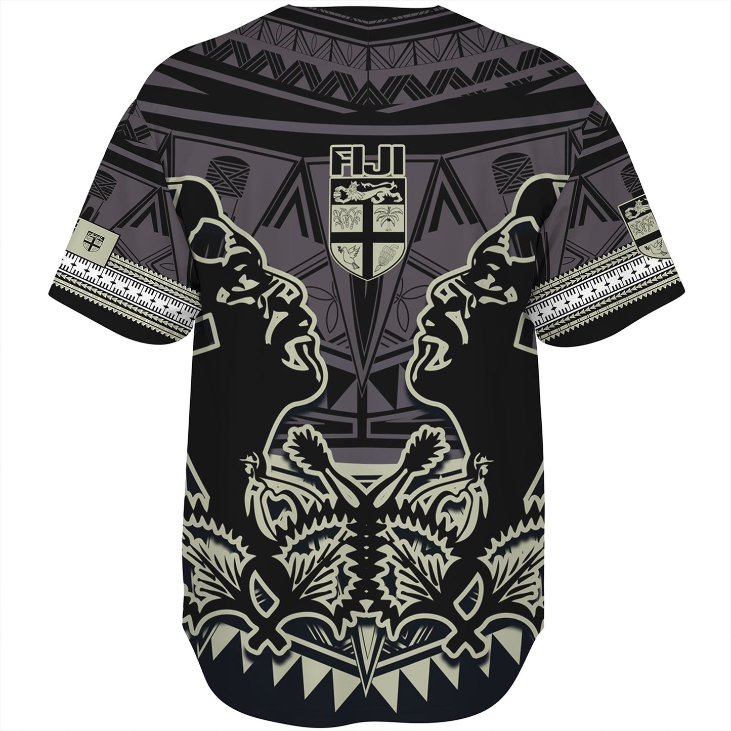 Fiji Baseball Shirt Fiji Bati Masi Tapa Style