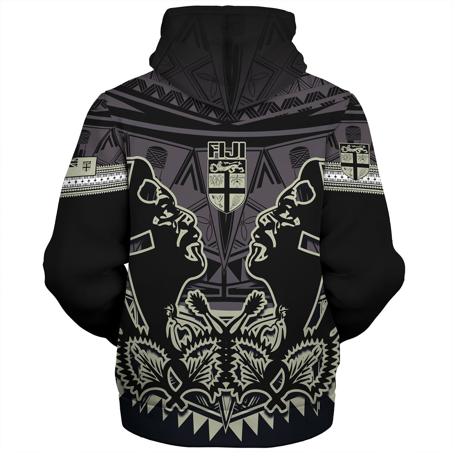 Fiji Sherpa Hoodie Fiji Bati Masi Tapa Style