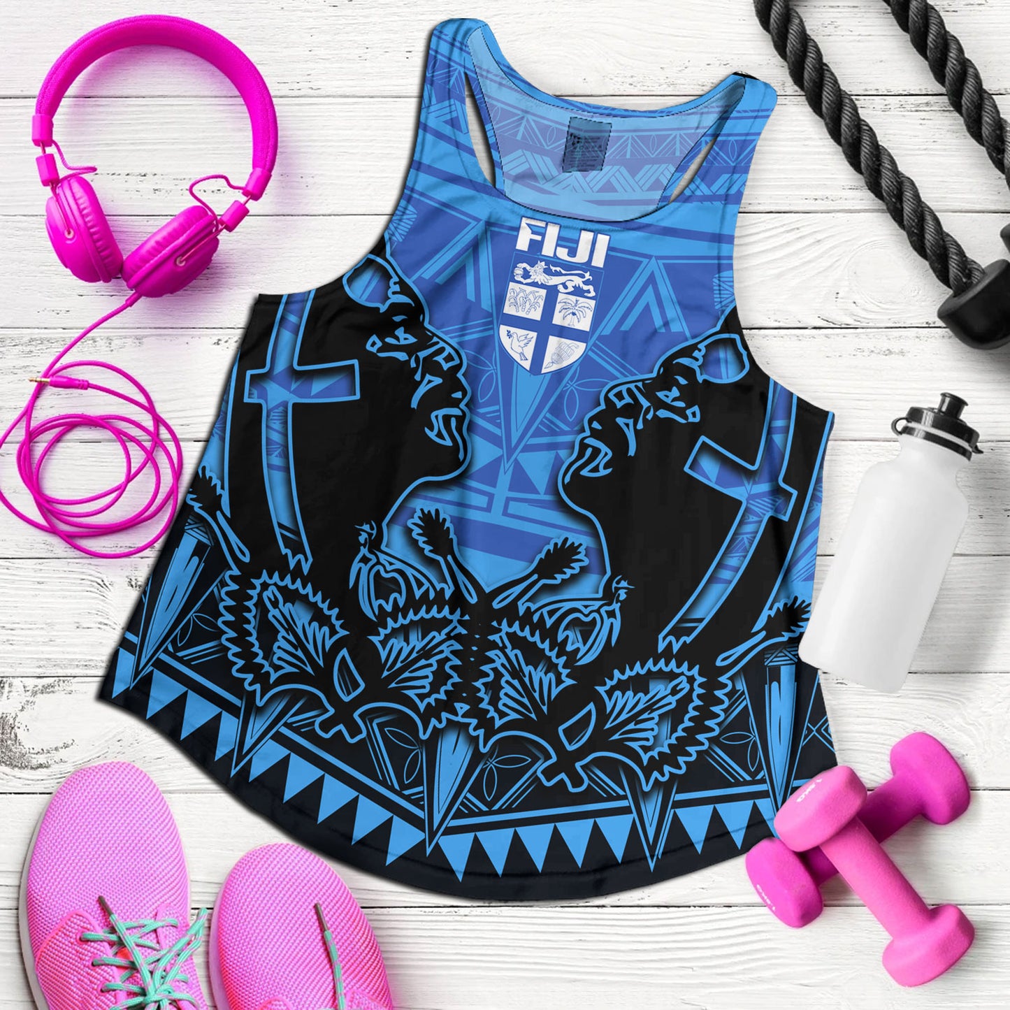 Fiji Women Tank Fiji Bati Masi Tapa Style