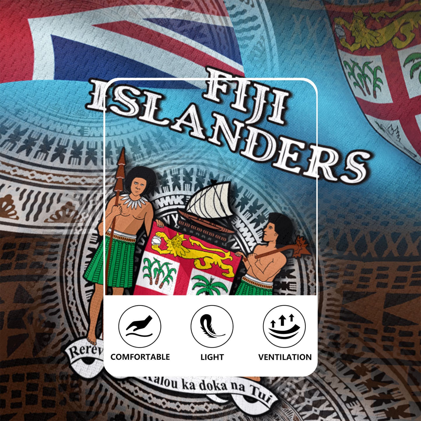 Fiji Rugby Jersey Custom Fiji Islanders Tapa Masi Design