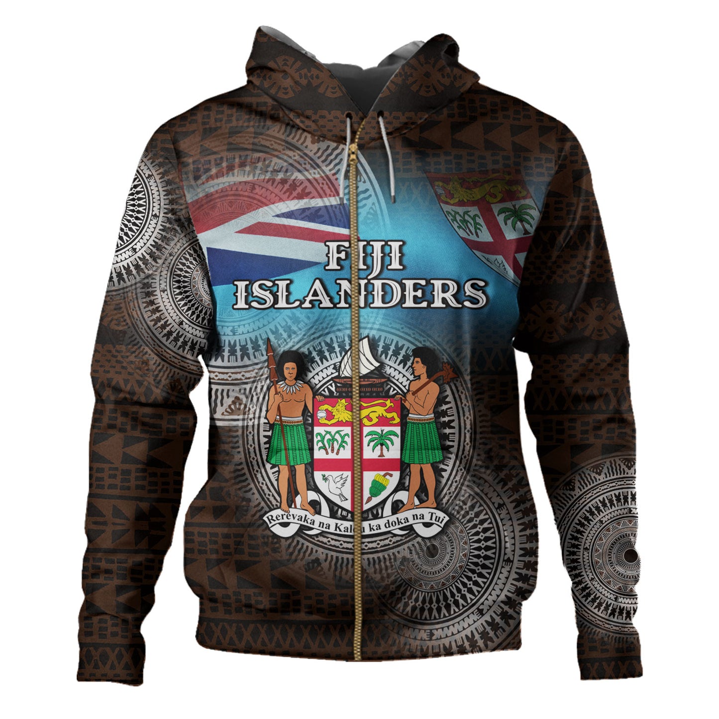Fiji Hoodie Custom Fiji Islanders Tapa Masi Design
