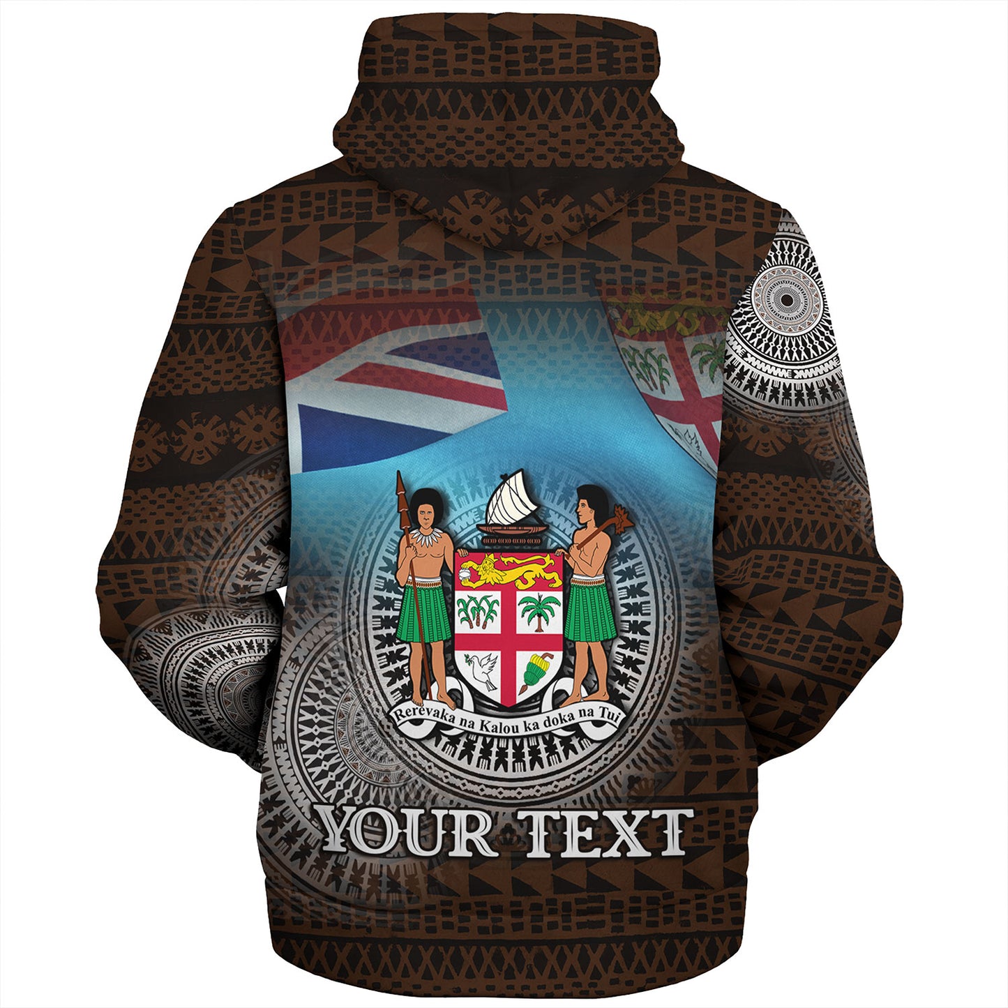 Fiji Sherpa Hoodie Custom Fiji Islanders Tapa Masi Design