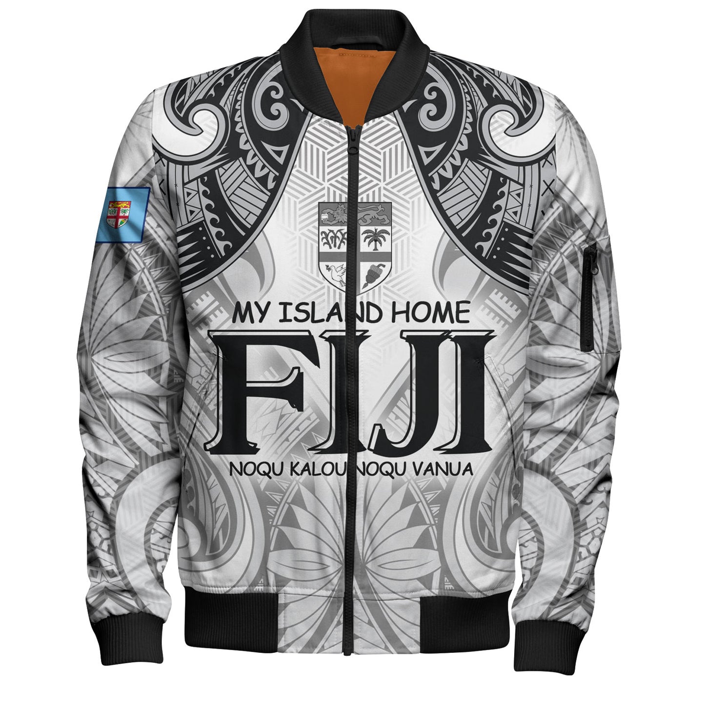 Fiji Bomber Jacket Fiji My Island Home Tribal Patterns