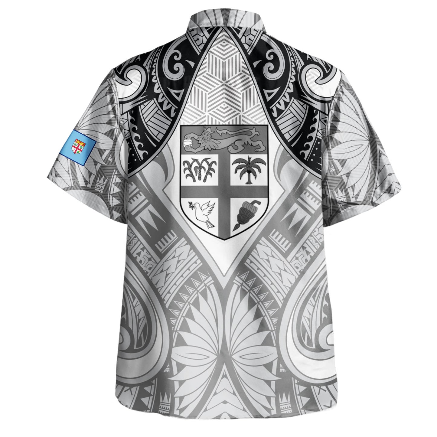 Fiji Hawaiian Shirt Fijian Tapa Patterns Palm Tree Design
