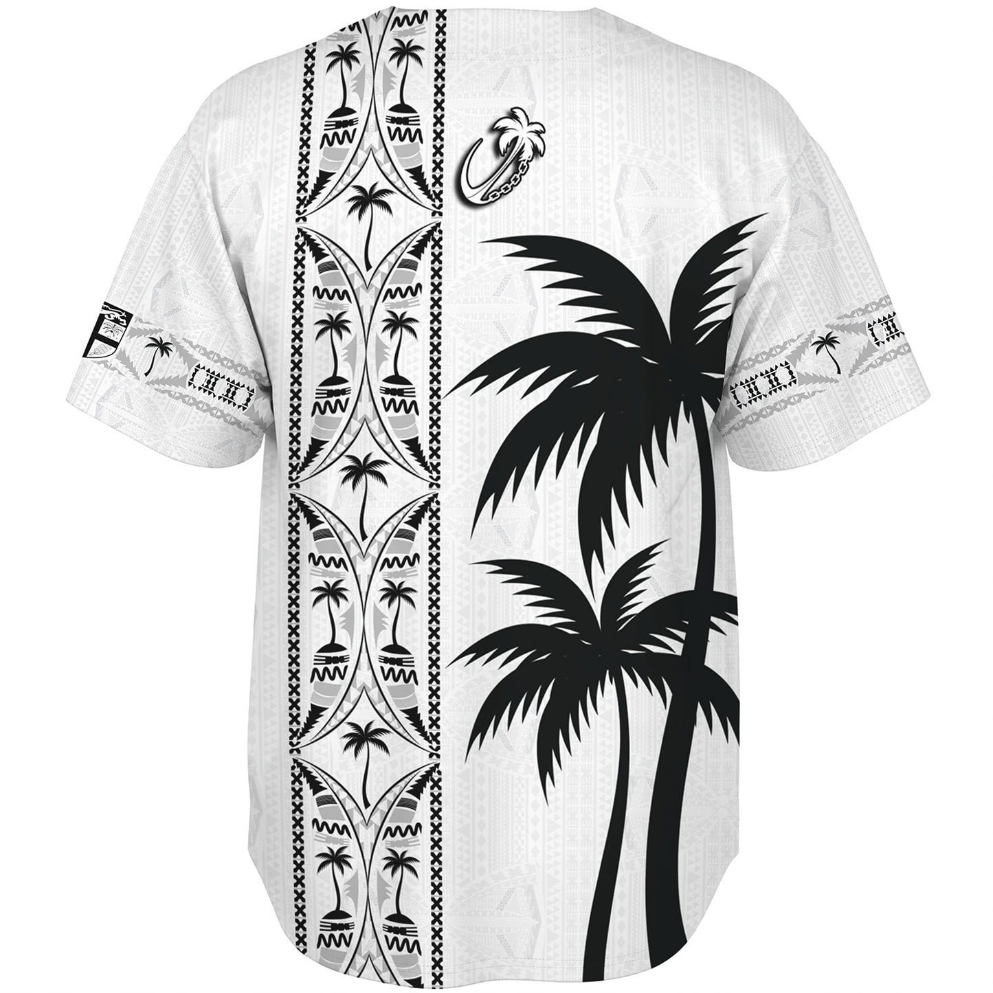 Fiji Baseball Shirt Fiji Rugby Tapa Palms Tree Designs