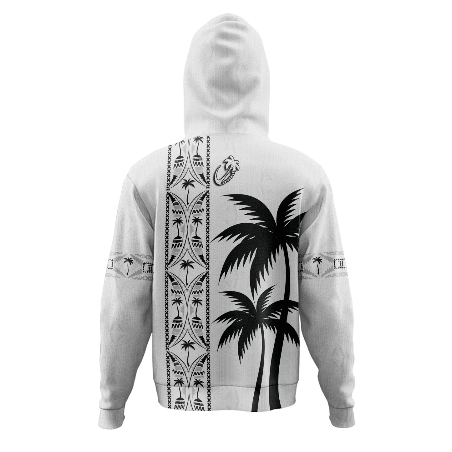 Fiji Hoodie Fiji Rugby Tapa Palms Tree Designs