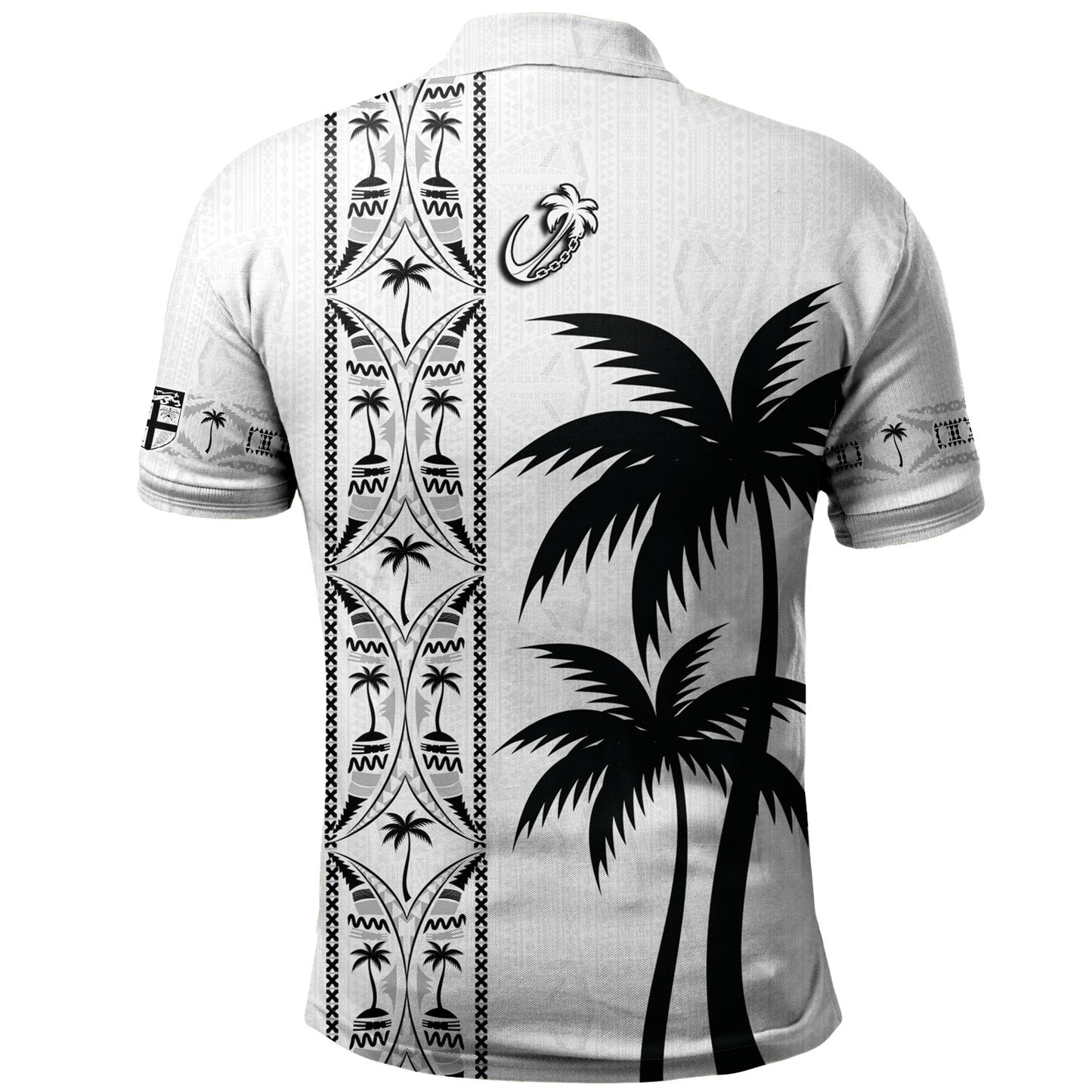 Fiji Polo Shirt Fiji Rugby Tapa Palms Tree Designs
