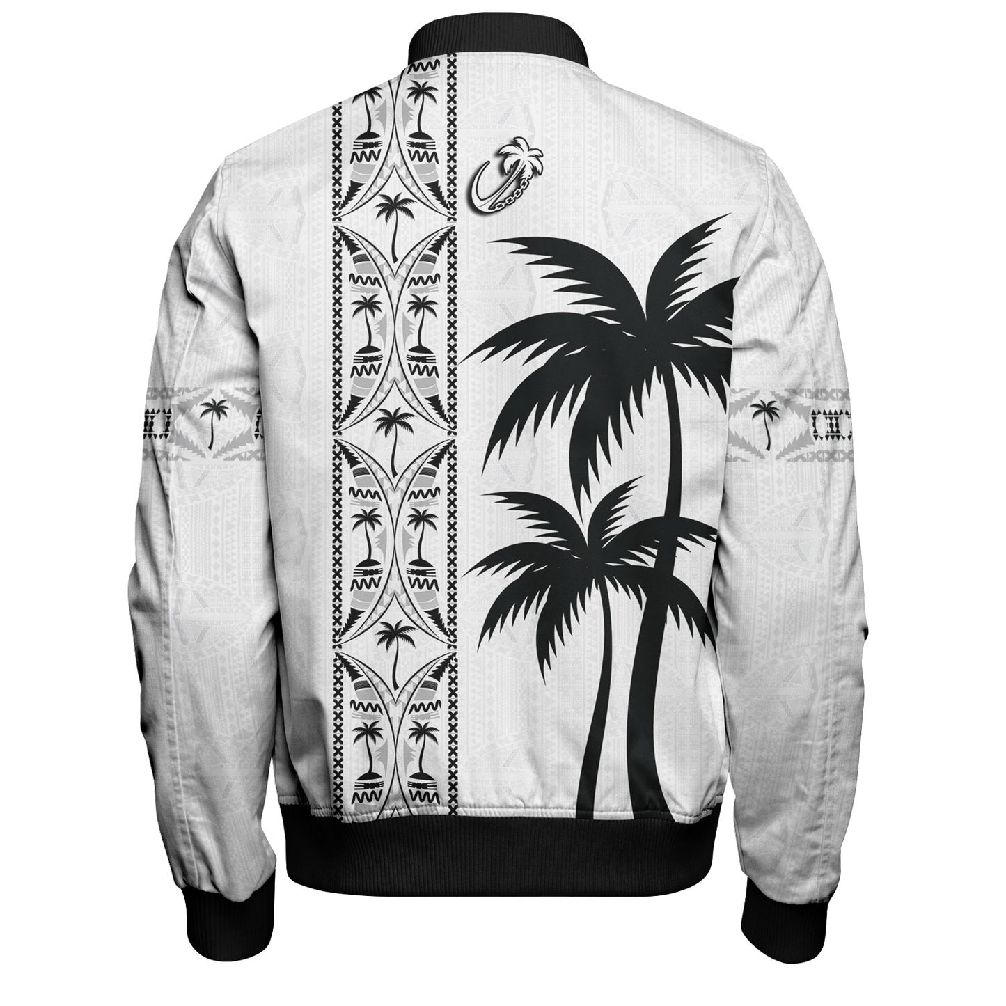 Fiji Bomber Jacket Fiji Rugby Tapa Palms Tree Designs