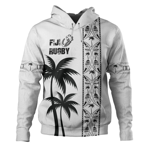 Fiji Hoodie Fiji Rugby Tapa Palms Tree Designs