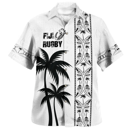 Fiji Custom Personalised Hawaiian Shirt Fijian Masi Palm Curve Style