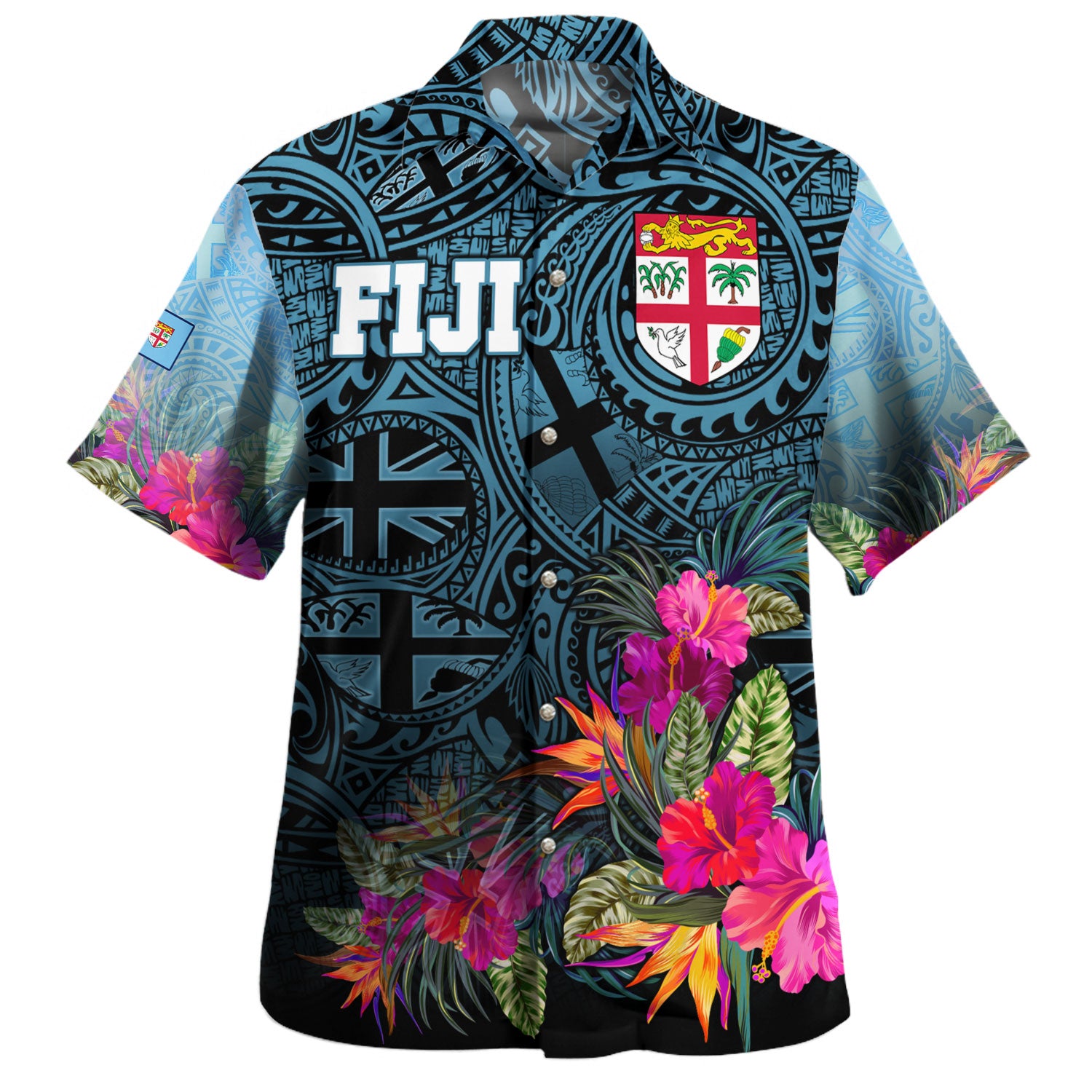 Fiji Hawaiian Shirt - Custom Forever Fiji Tapa Pattern Design