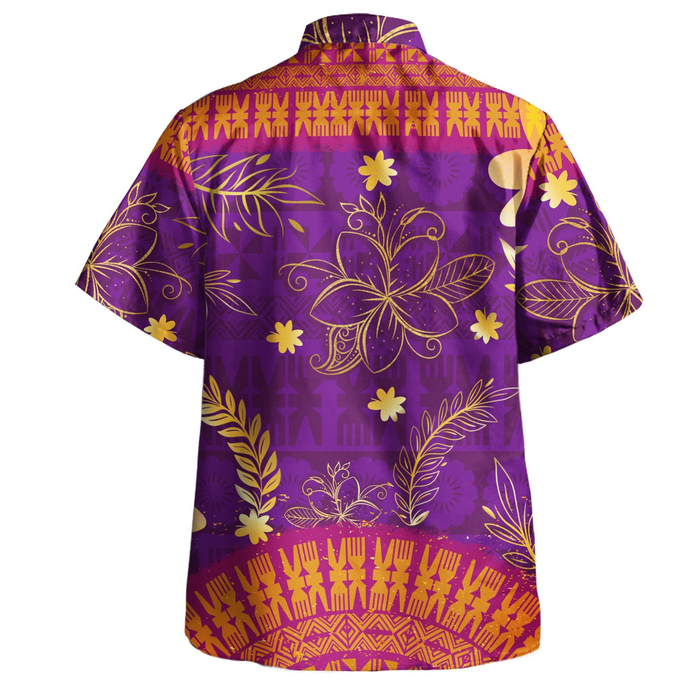 Fiji Hawaiian Shirt Fiji Tapa Tropical Plumeria Flowers Bouquet