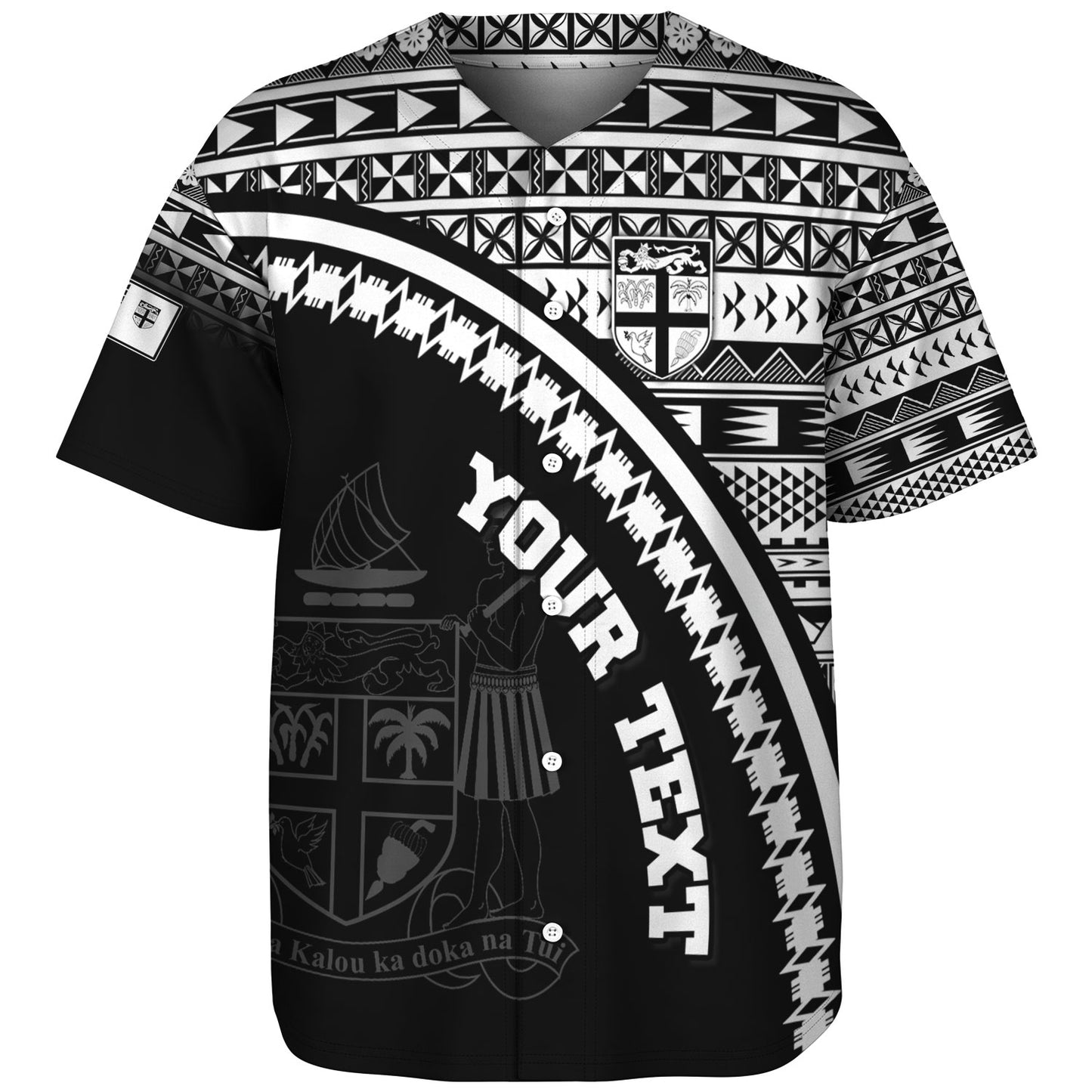 Fiji Custom Personalised Baseball Shirt Fijian Kesakesa Masi Patterns Curve Style