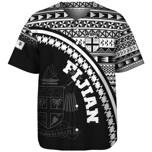 Fiji Custom Personalised Baseball Shirt Fijian Kesakesa Masi Patterns Curve Style