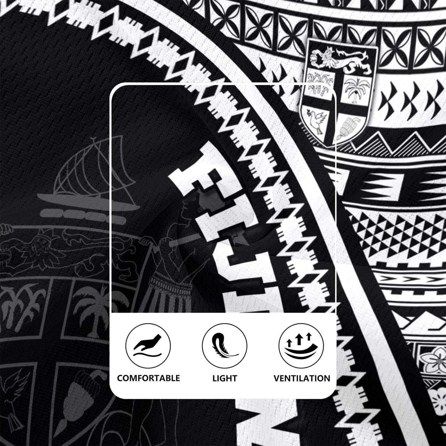 Fiji Custom Personalised Rugby Jersey Fijian Kesakesa Masi Patterns Curve Style