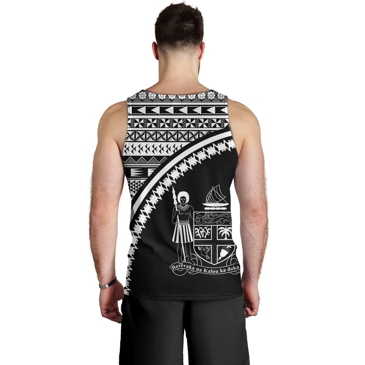Fiji Custom Personalised Tank Top Fijian Kesakesa Masi Patterns Curve Style
