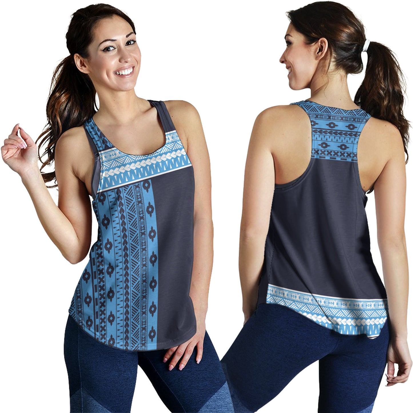 Fiji Women Tank Fijian Makare And Tapa Design