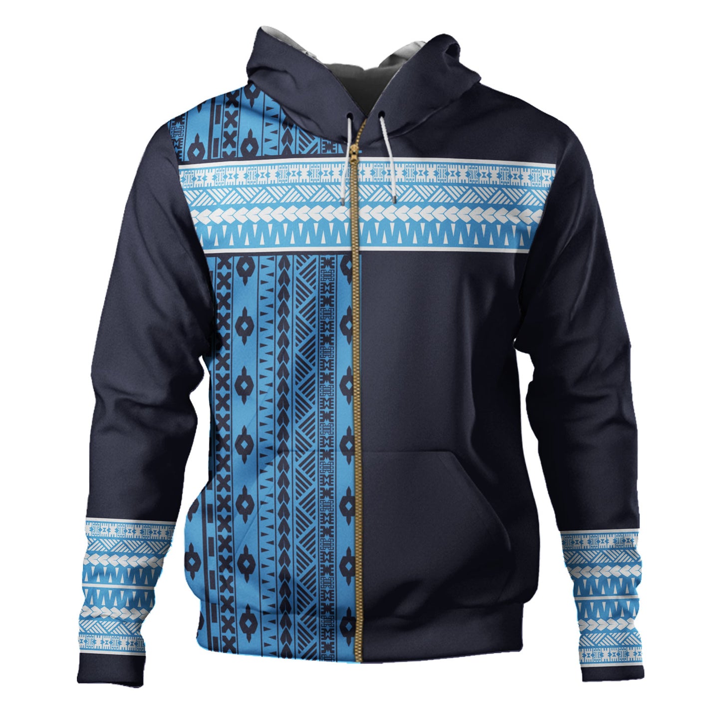 Fiji Hoodie Fijian Makare And Tapa Design