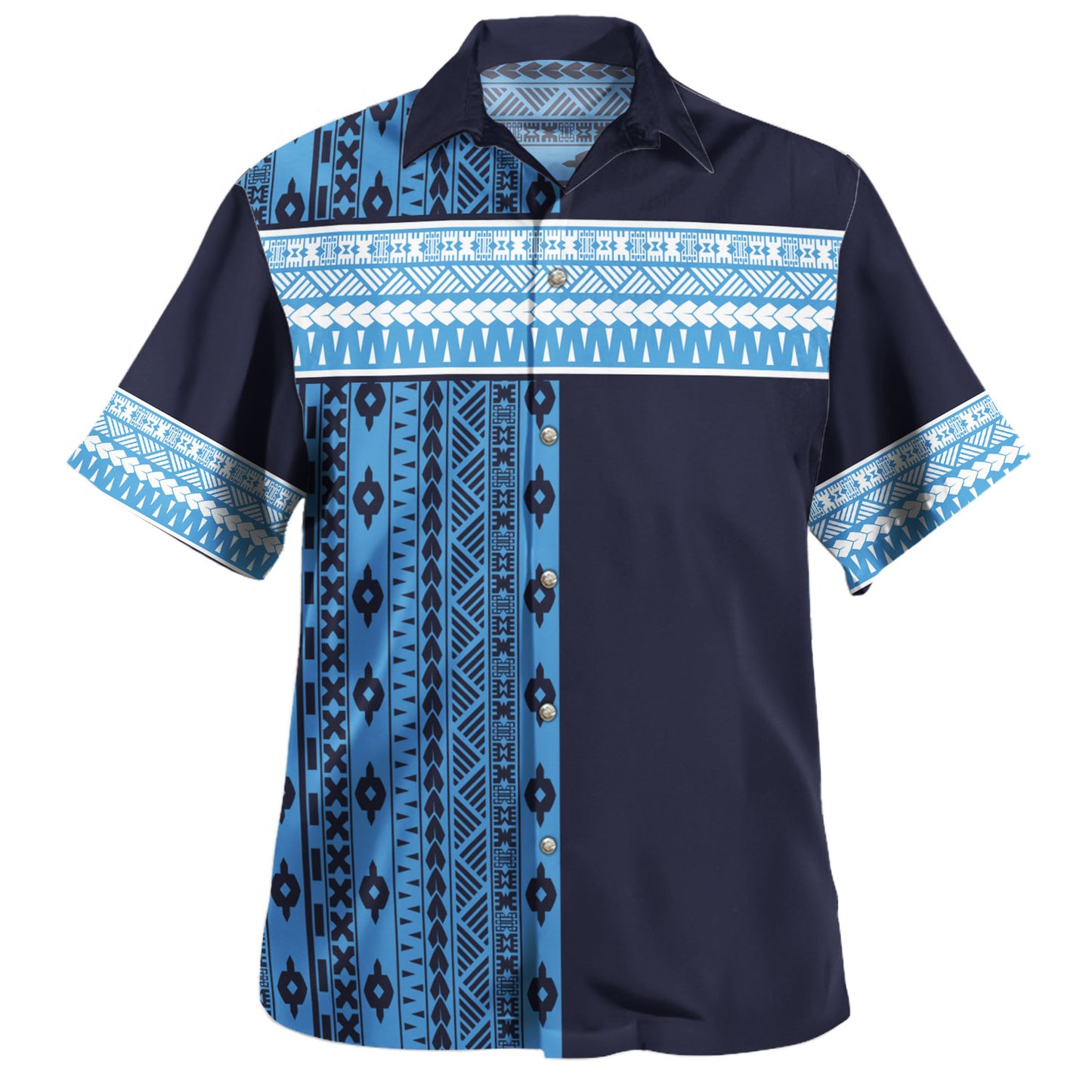 Fiji Hawaiian Shirt Fijian Makare And Tapa Design