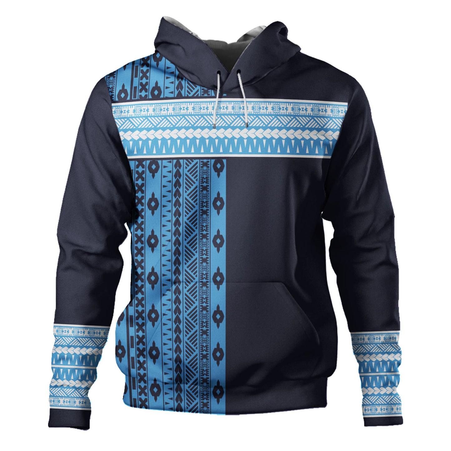 Fiji Hoodie Fijian Makare And Tapa Design