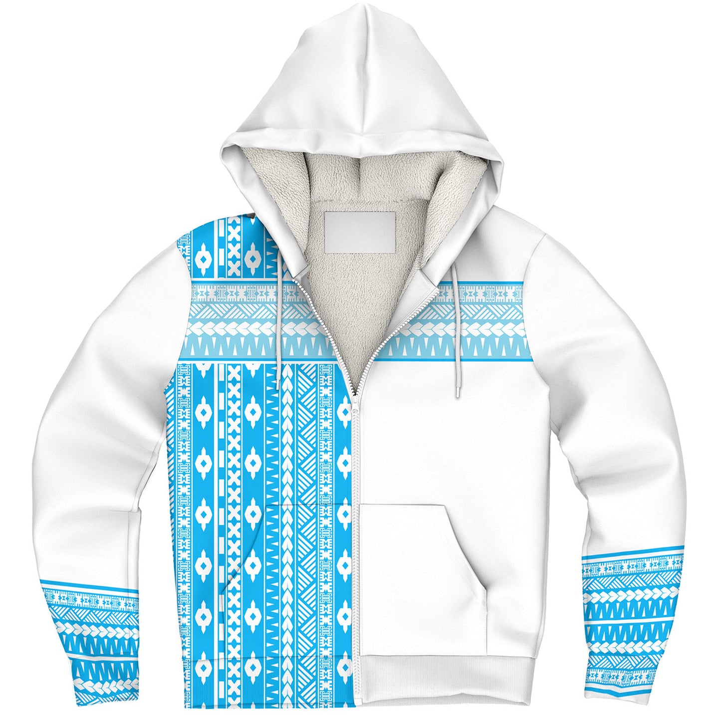 Fiji Sherpa Hoodie Fijian Makare And Tapa Design