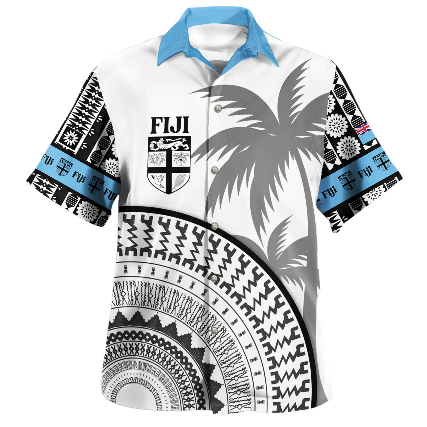 Fiji Hawaiian Shirt Fijian Masi Tapa Design