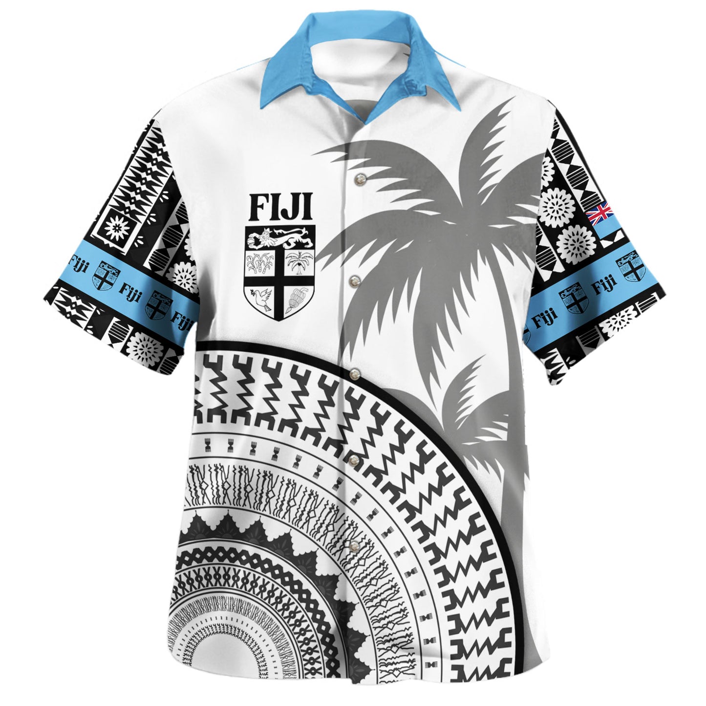 Fiji Hawaiian Shirt Fijian Masi Tapa Design
