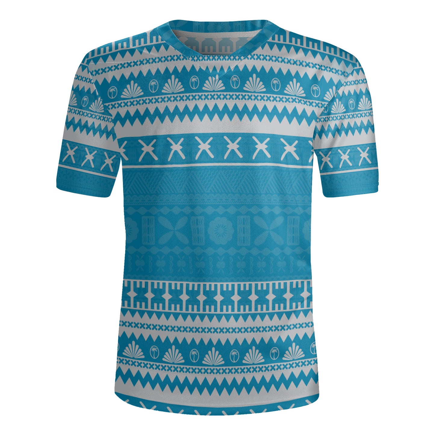 Fiji Rugby Jersey Fijian Masi Pattern Palm Style