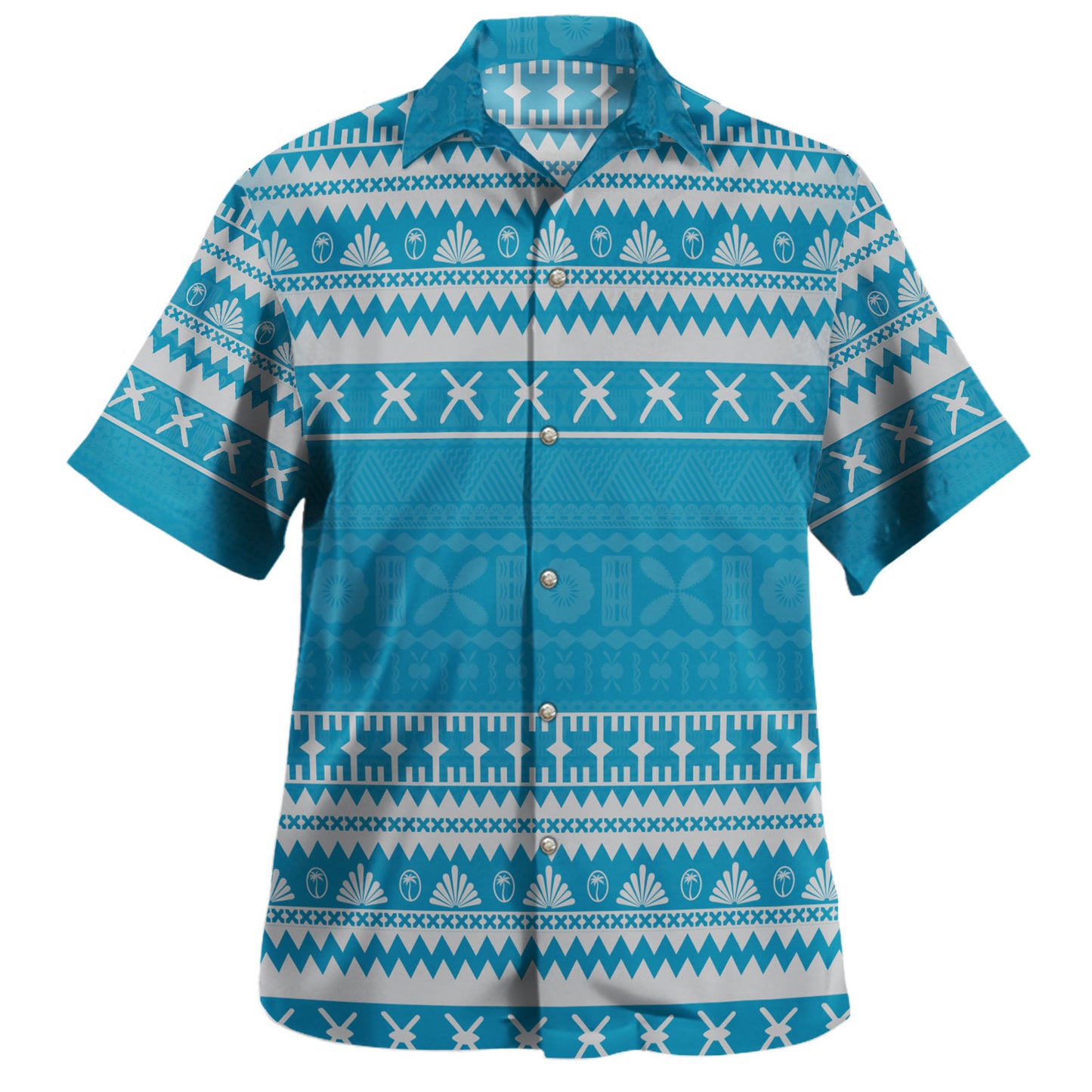 Fiji Hawaiian Shirt Fijian Masi Pattern Palm Style