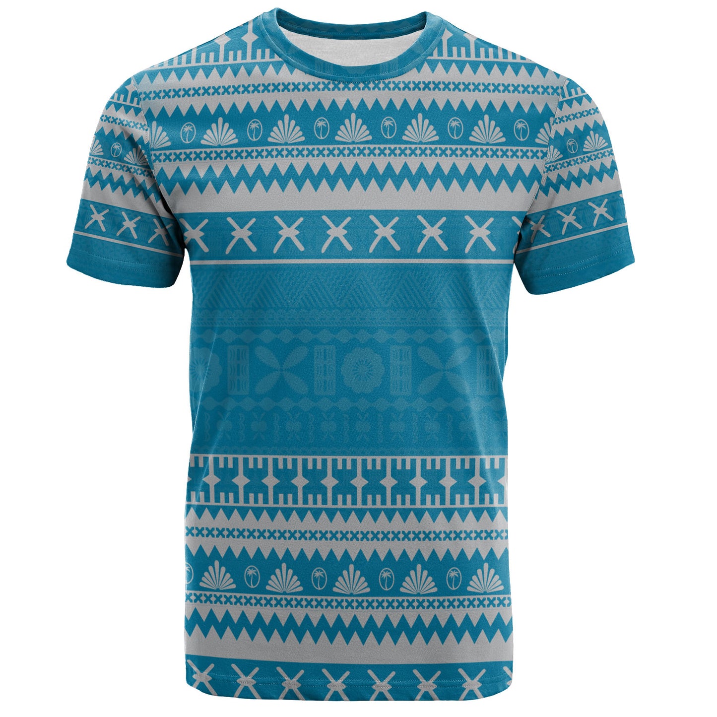 Fiji T-Shirt Fijian Masi Pattern Palm Style