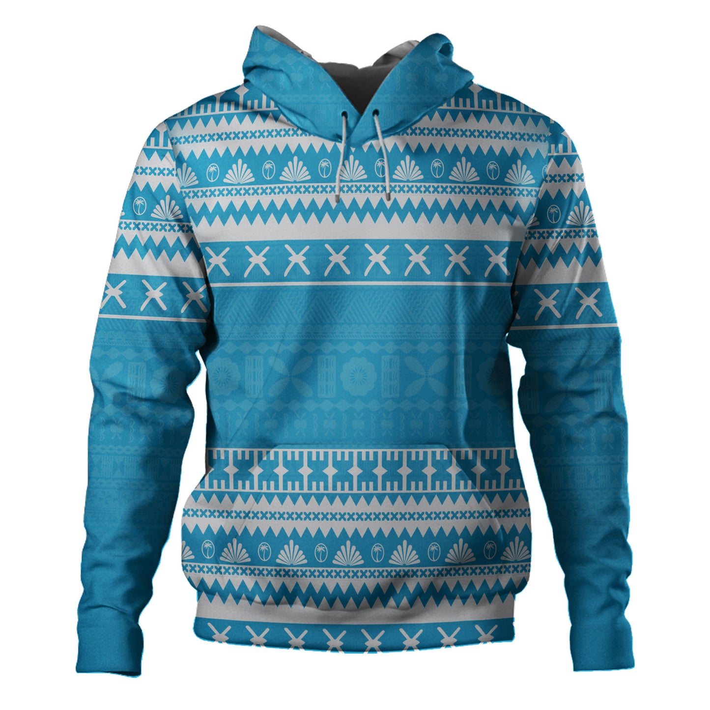 Fiji Hoodie Fijian Masi Pattern Palm Style