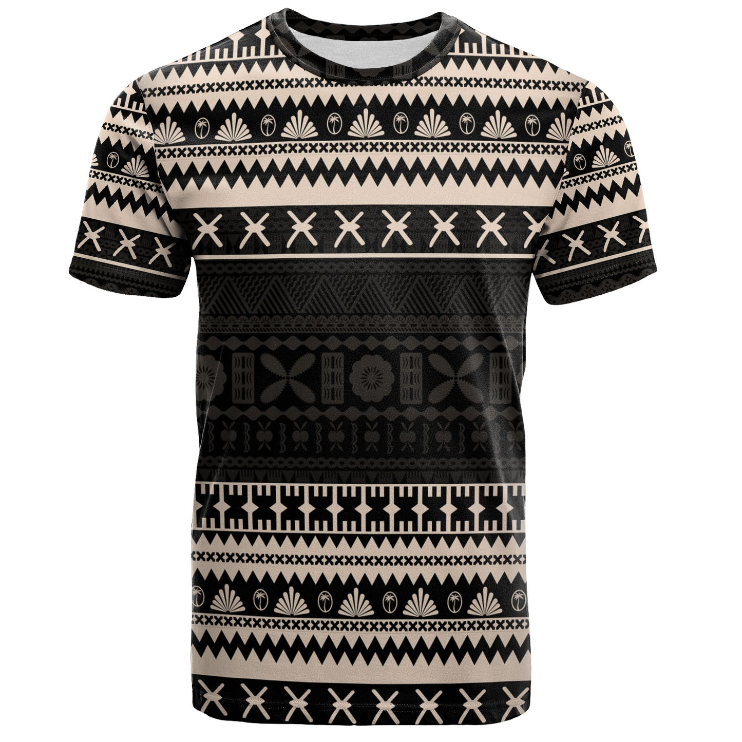 Fiji T-Shirt Fijian Masi Pattern Palm Style