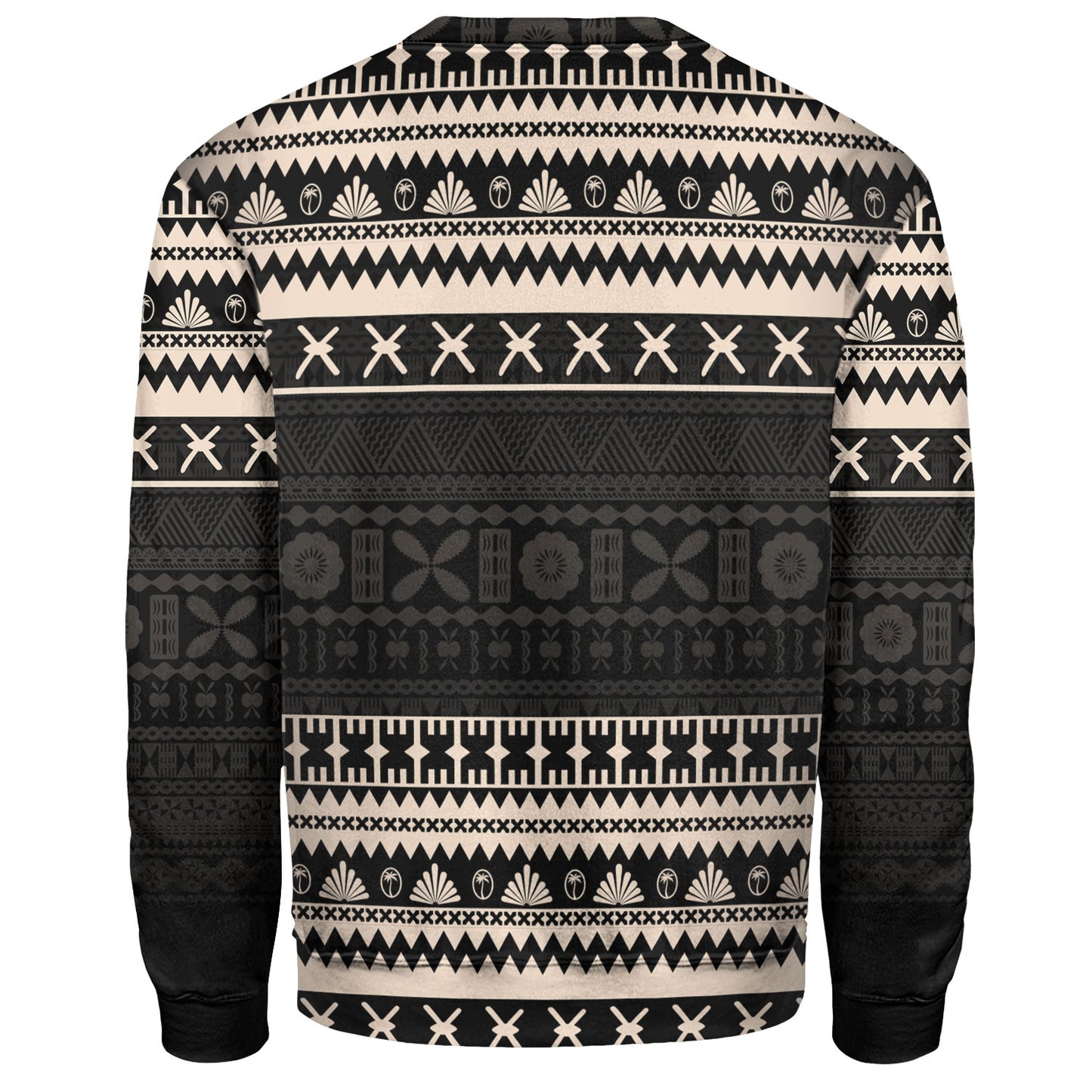 Fiji Sweatshirt Fijian Masi Pattern Palm Style