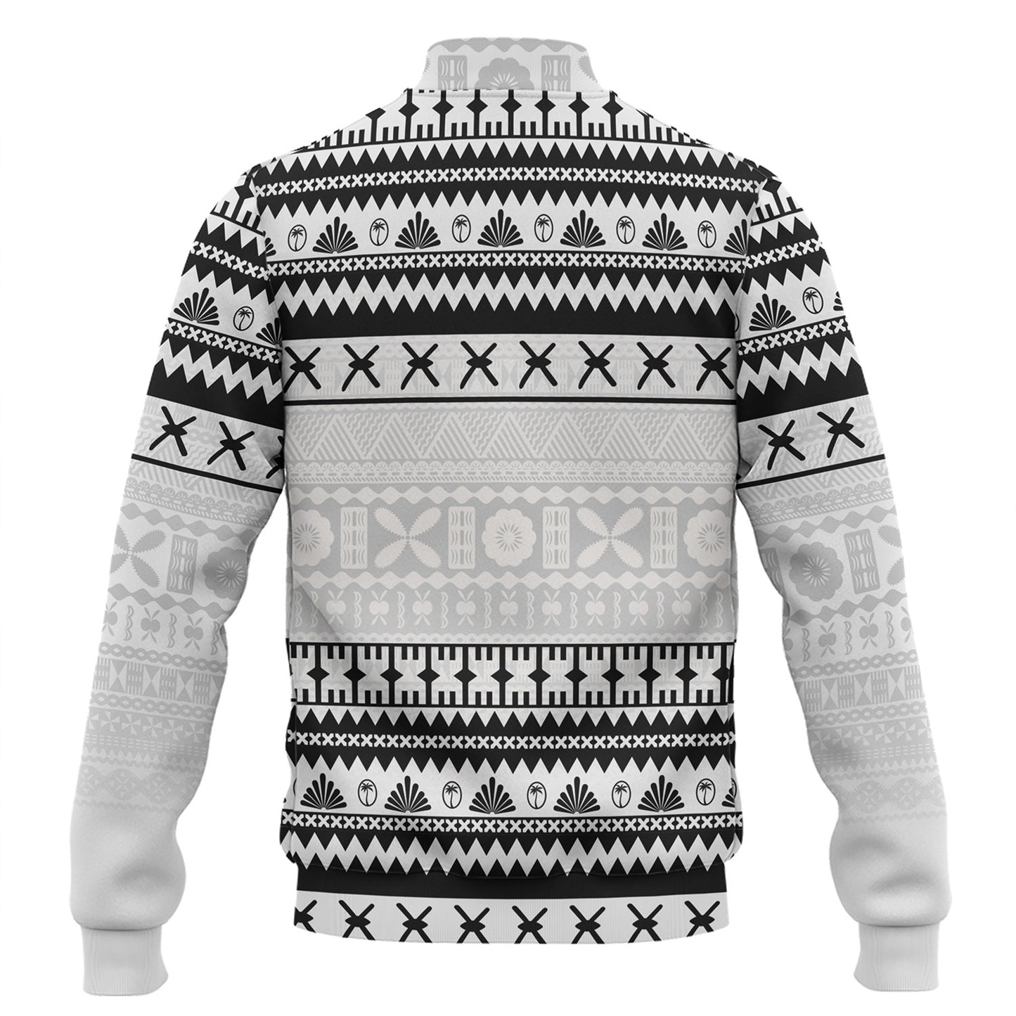 Fiji Baseball Jacket Fijian Masi Pattern Palm Style
