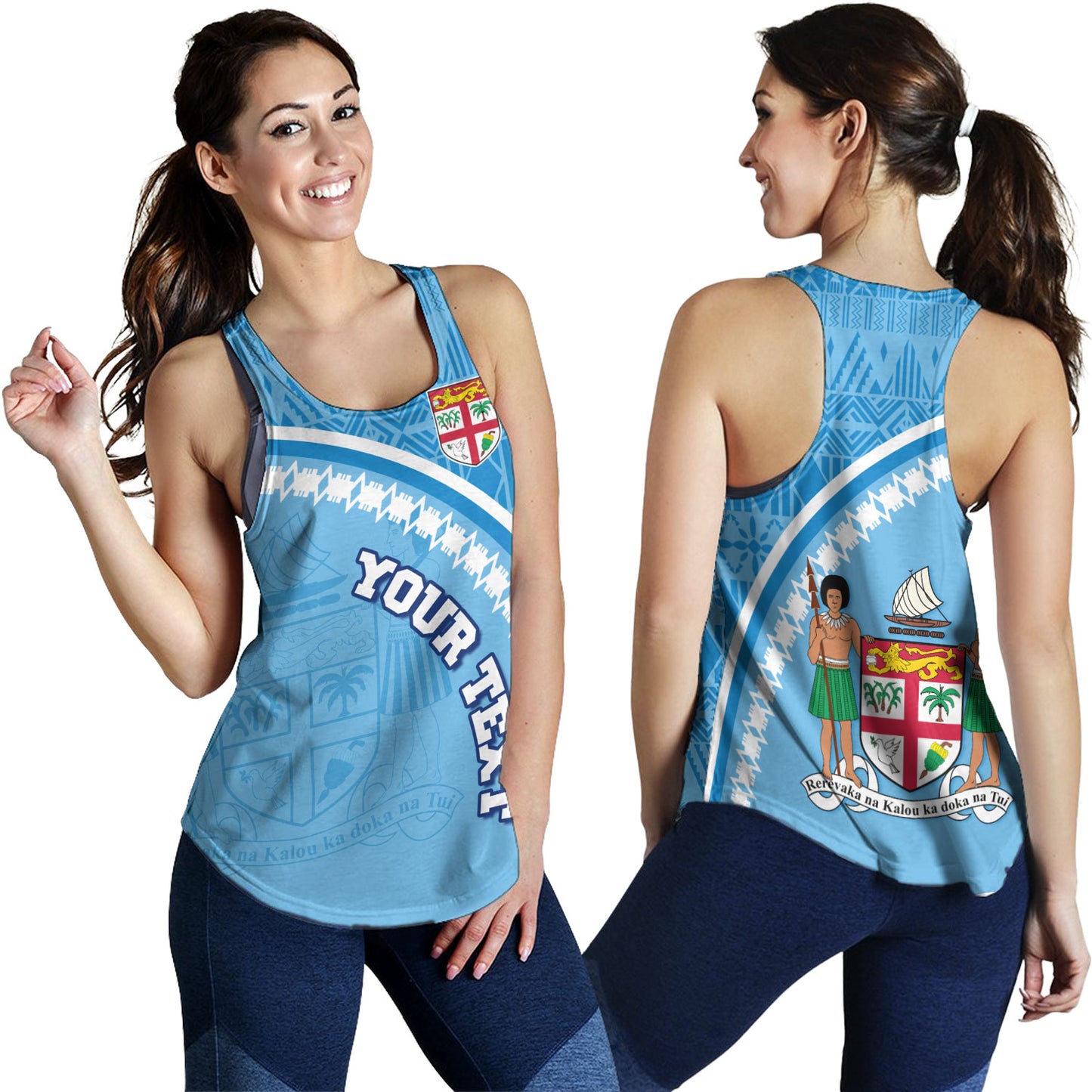 Fiji Custom Personalised Women Tank Fijian Masi Patterns Curve Style