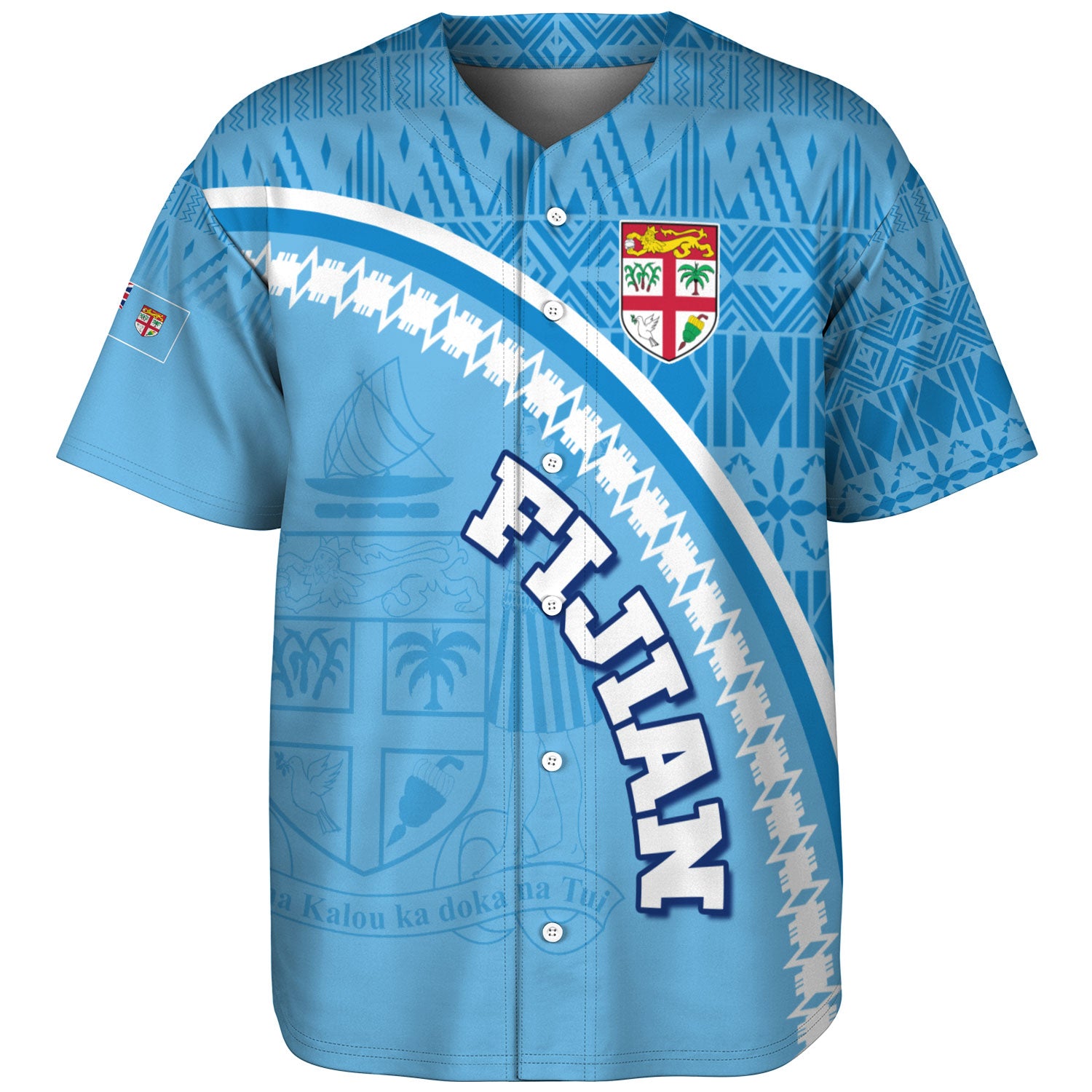 Fiji Custom Personalised Baseball Shirt Fijian Masi Patterns Curve Style