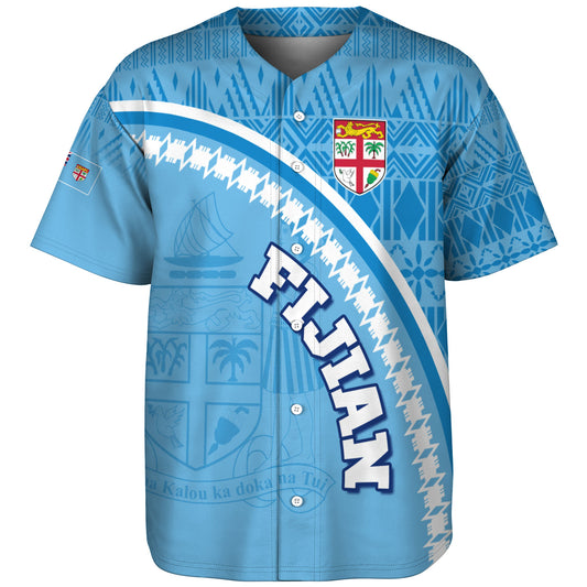 Fiji Custom Personalised Baseball Shirt Fijian Masi Patterns Curve Style